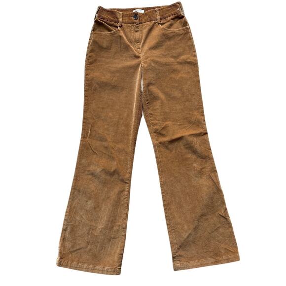 Babaton Cotton Corduroy Pants Camel Brown Straight Leg 4 - Picture 1 of 6